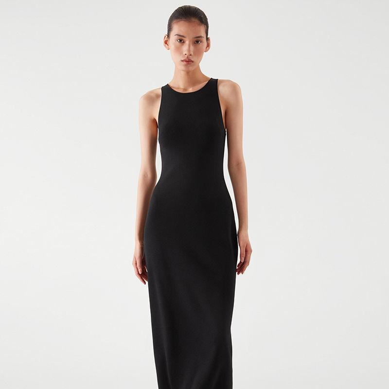 All Aligned Ribbed Midi Dress  | Womens Dresses Clothing Black