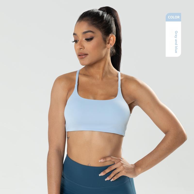 Bend This Scoop And Square Bra,Light Support, A-C Cups  | Womens Sports Bras Clothing Concrete Blue