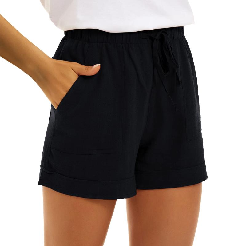 Cotton-Blend Poplin High-Rise Short 4″  | Womens Shorts Clothing Black