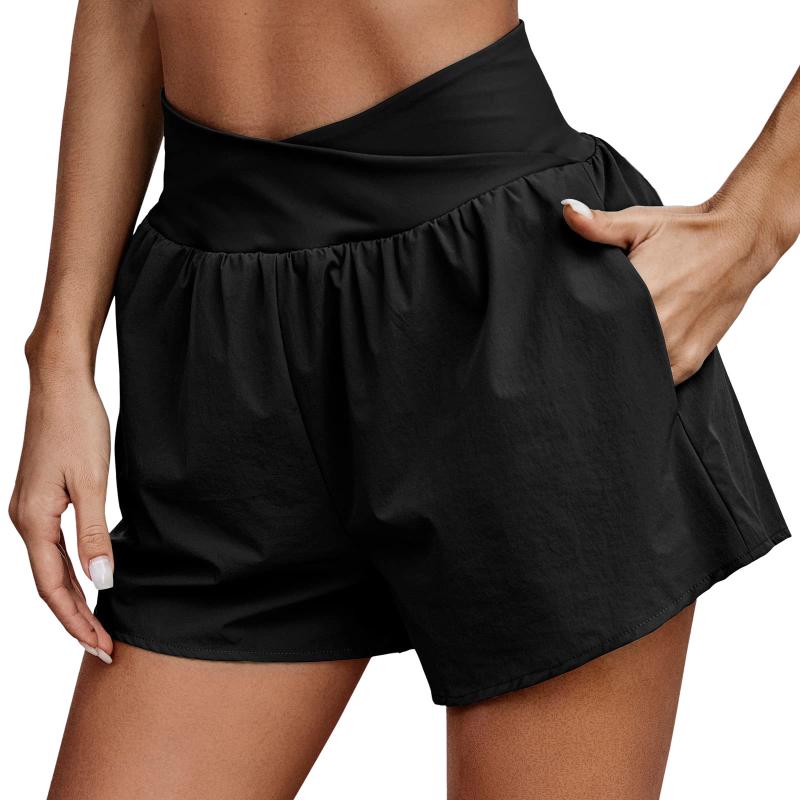 Fast And Free Reflective High-Rise Classic-Fit Short 3″  | Womens Shorts Clothing Black