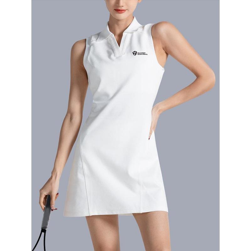 Lightweight Sleeveless Polo Tennis Dress  | Womens Dresses Clothing Dresses