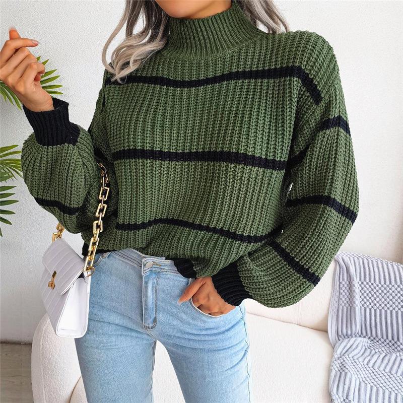 Perfectly Oversized Cropped Crew,Stripe  | Womens Hoodies & Sweatshirts Clothing Boundless Stripe Green Twill White