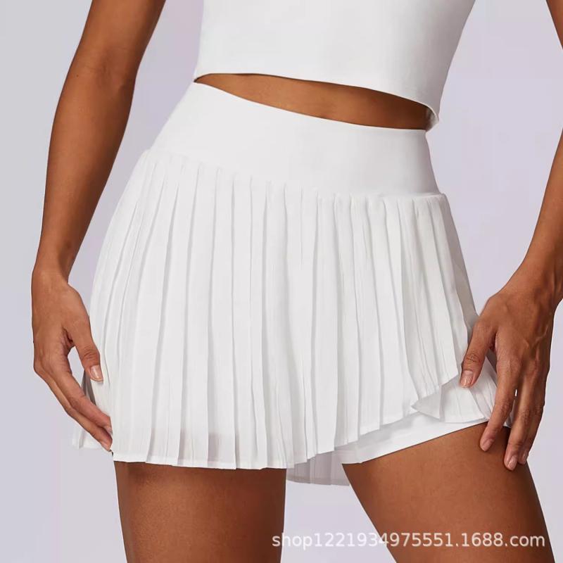 Pleated Open-Knit High-Rise Tennis Skirt  | Womens Skirts Clothing Skirts