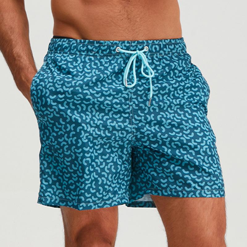 Pool Short 5″,Linerless  | Mens Shorts Clothing Flower Grid Grey Eucalyptus Multi