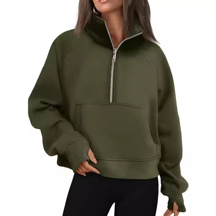 Scuba Oversized Funnel-Neck Half Zip,Long  | Womens Hoodies & Sweatshirts Clothing Hoodies & Sweatshirts