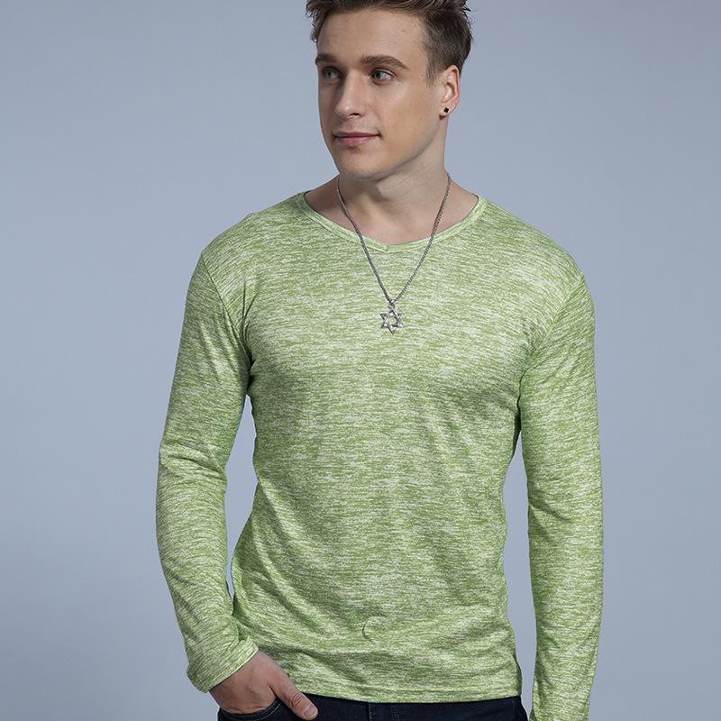 Soft Jersey Long-Sleeve Shirt  | Mens Shirts Clothing Heathered Black/Heathered Silver Drop