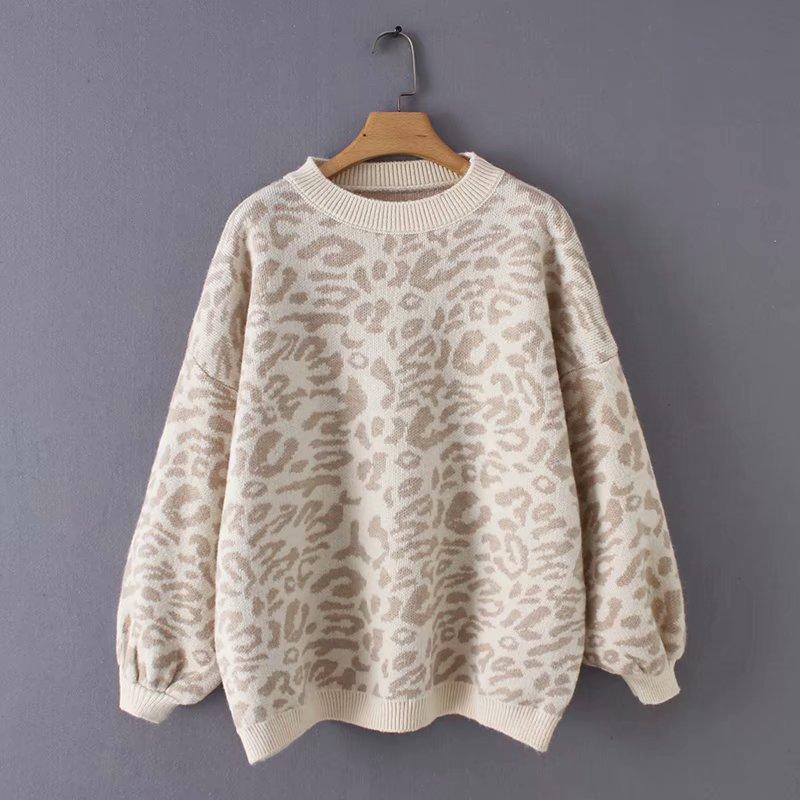 Wool-Blend Jacquard Sweater  | Womens Sweaters Clothing Knit Leopard Graphite Grey Black