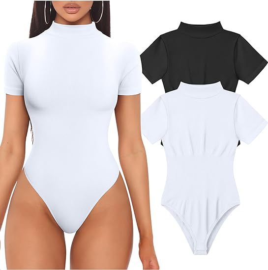 Wundermost Ultra-Soft Nulu Short-Sleeve Crew Thong Bodysuit  | Womens Shirts Clothing Shirts